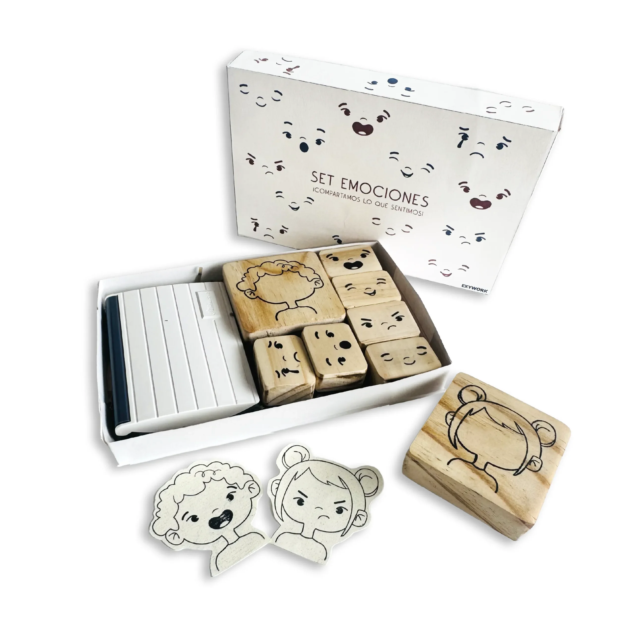 Set Escolar, sellos para estampar sobre tela